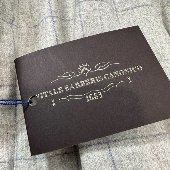 Khaki’s of Carmel Tan Window Pane Italian Wool Quilted Preppy Winter Jacket, 56/ - Picture 4 of 15